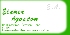 elemer agoston business card