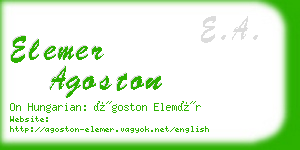 elemer agoston business card